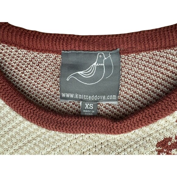 Knitted Dove Anthropologie Knit Sweater Women's Size XS Deer 4 Buttons Down Back - Picture 6 of 13